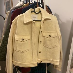 Butter yellow cropped Ganna jacket from Aritzia